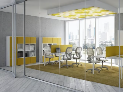 AQUARIUS DUO - Acoustic glass office partition _ CUF Milano