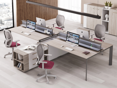 BRAMANTE - Sectional multiple office desk with shelves _ CUF Milano