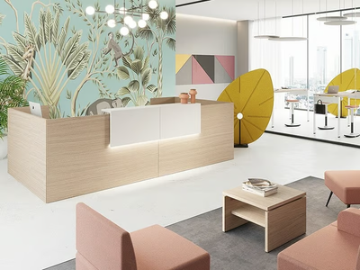 ENNEPI - Engineered wood reception desk _ CUF Milano