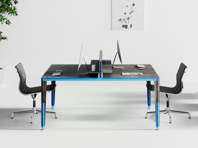 GLEB - Multiple office desk with desk screens _ CUF Milano