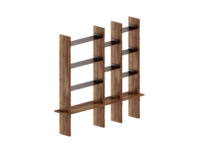 CAPANNA S-154 - Open sectional walnut bookcase _ Dale Italia