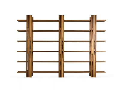 GRAVITÀ - Open walnut bookcase _ Dale Italia