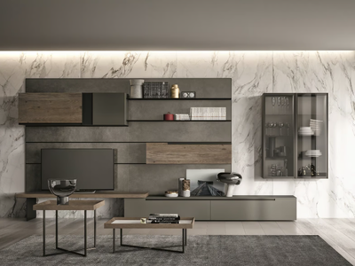 SLIM UP 08 - Wall-mounted storage wall _ Dall'Agnese