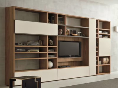 SPEED H - Walnut TV wall system _ Dall'Agnese