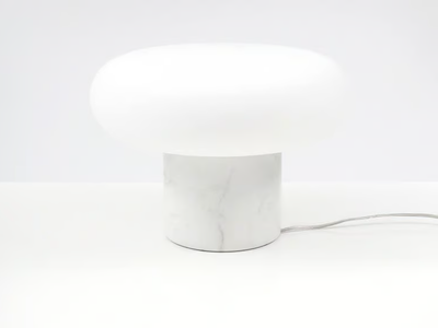 ITKA BASE - LED opal glass table lamp with ceramic/marble base _ Danese Milano