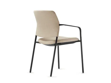 CAY - Four-legged chair, stackable, with armrests _ Dauphin