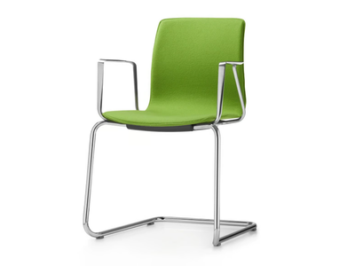 FIORE - Cantilever chair, stackable, with armrests _ Dauphin