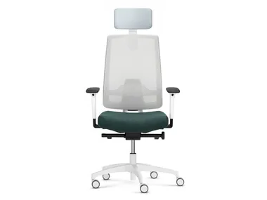 INDEED WHITE - Swivel height-adjustable mesh office chair with 5-Spoke base _ Dauphin