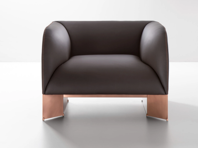 CARAVAN - Leather armchair with armrests _ DE CASTELLI