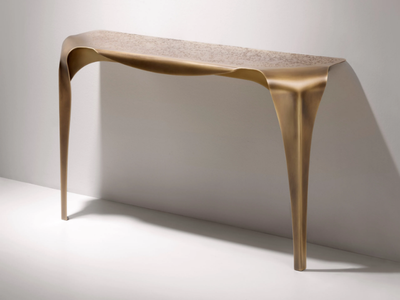 CONVIVIUM - Brass console table _ DE CASTELLI