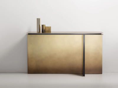 FOLIO - Rectangular brass console table _ DE CASTELLI