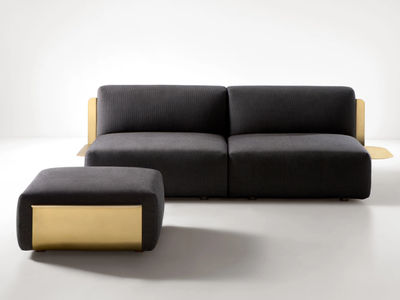 LOOM - Fabric sofa with brass structure _ DE CASTELLI