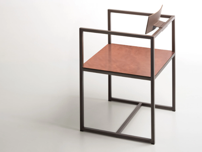 RIVIERA - Metal chair with armrests _ DE CASTELLI