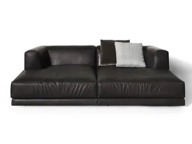 ALBERESE - Modular sectional leather sofa
