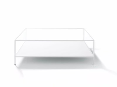 QUADRATO - Square glass and steel coffee table _ DE PADOVA