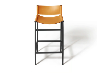 REA - High tanned leather stool with footrest _ DE PADOVA