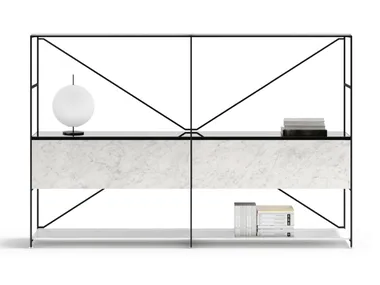 R.I.G. - Open sectional steel and marble bookcase