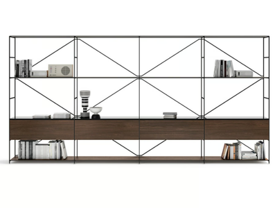 R.I.G. - Open sectional steel and wood bookcase