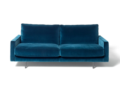 SQUARE TRADITIONAL - 2 seater velvet sofa