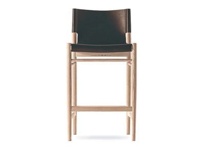 SUNSET - High tanned leather and oak stool _ DE PADOVA