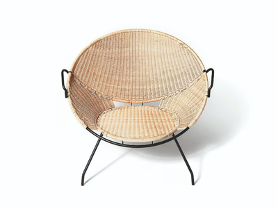 T.54 - Woven wicker armchair with armrests
