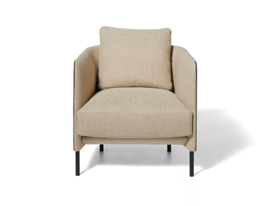 TINY BLENDY - Leather / fabric armchair with armrests _ DE PADOVA