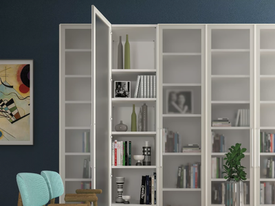 ALFABETO - Sectional wood and glass bookcase _ De Rosso