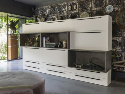 DR-ONE - Sectional freestanding HPL storage wall _ De Rosso