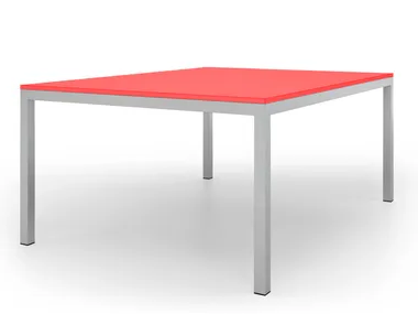 SQUARE - Square table with HPL top and aluminum base _ De Rosso