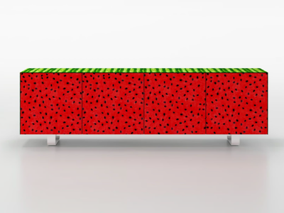 WATERMELON - HPL digital laminate sideboard with push-pull doors _ De Rosso