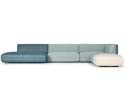 DS-1030 FLATTER - Sectional leather and fabric sofa _ de Sede