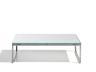 DS-160 - Sled base low glass and steel coffee table