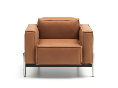 DS-21 QUBIC - Leather armchair with armrests