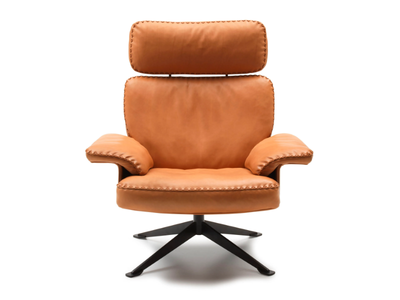 DS-31 LACE - Trestle-based leather armchair with headrest