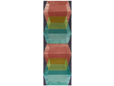 GLASS CUBES RUNNER - Custom handmade rug _ Deirdre Dyson