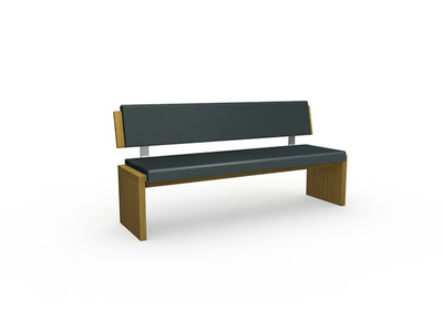 ALICE - Oak and eco-leather bench _ Deodara