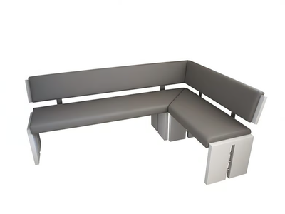 AMELIE - Corner oak and eco-leather bench _ Deodara