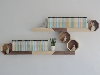 OTTO - Ash and walnut wall shelf _ Deodara