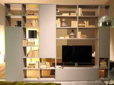 WALL SYSTEM - Wooden bookcase / storage wall _ Deodara