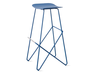 ENDLESS - High steel stool with footrest _ Desalto