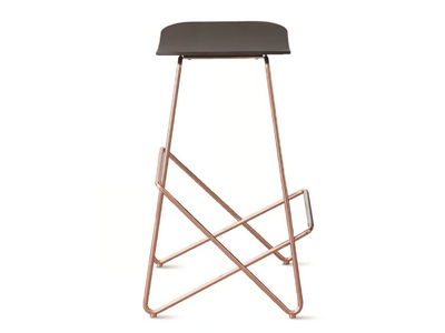 ENDLESS - Steel stool with footrest _ Desalto
