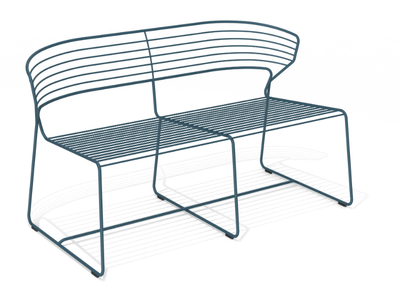 KOKI WIRE - 2 seater sled base steel garden sofa _ Desalto