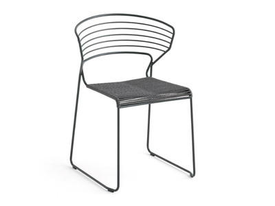 KOKI WIRE - Sled base steel chair with polyester rope seat _ Desalto