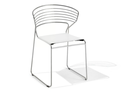 KOKI WIRE - Steel and tanned leather chair _ Desalto