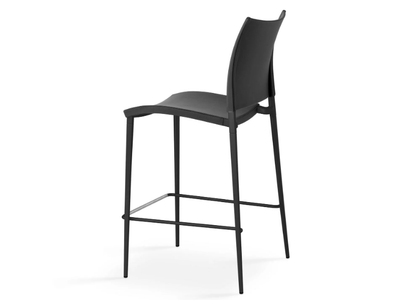 SAND - High leather stool with back _ Desalto