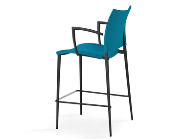 SAND - High upholstered fabric stool with armrests _ Desalto