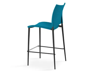 SAND - High upholstered fabric stool with back _ Desalto