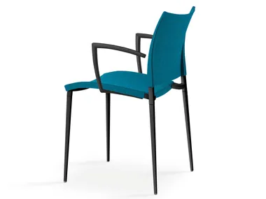 SAND - Stackable upholstered fabric chair with armrests _ Desalto