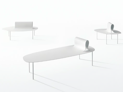 SOFTER THAN STEEL - Plate bench with back _ Desalto