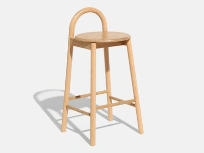 BOBBY - High wooden barstool with footrest _ DesignByThem